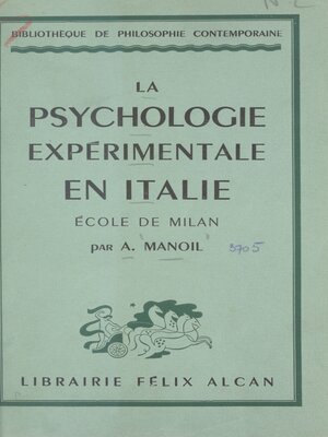 cover image of La psychologie expérimentale en Italie